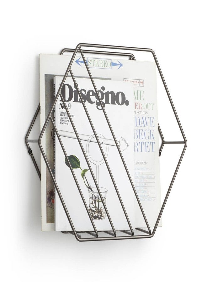 INDIAN DECOR - Hexagonal Magazine Rack Wall Organiser/MAGAZINE SHELF/MAGAZINE RACK/WALL SHELF/FLOATING SHELF - BLACK - Image 1